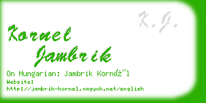 kornel jambrik business card